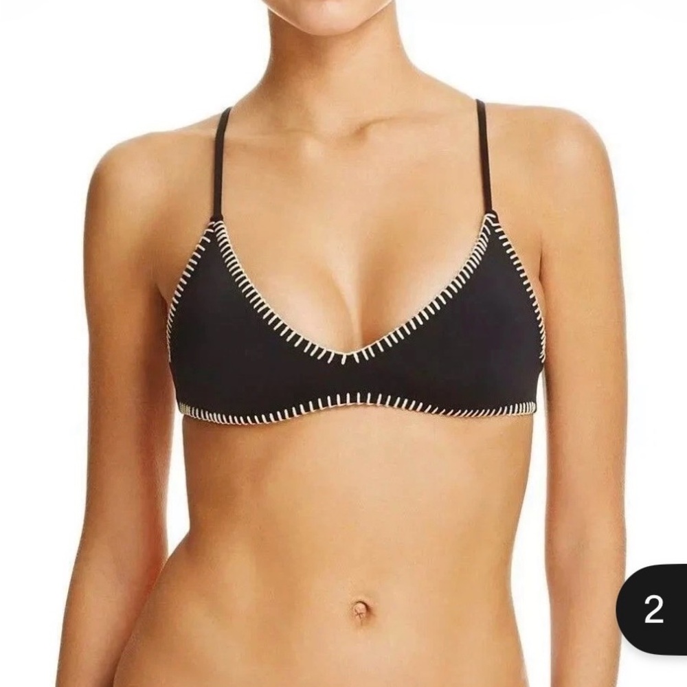Ale by Alessandra Crochet Back Bralette Bikini Swim Top Size Large